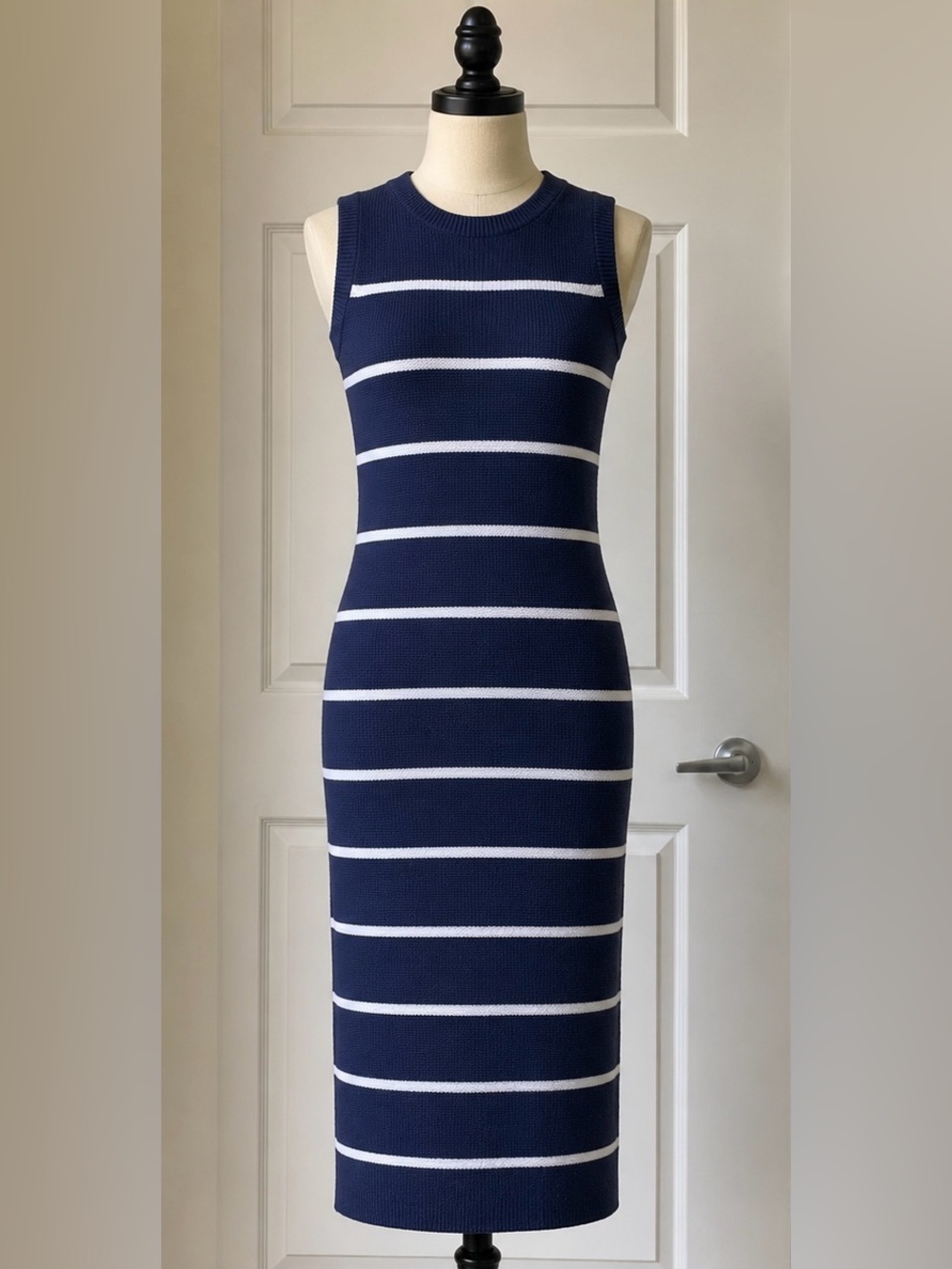 525 America Emma Cotton Midi/Maxi Dress Navy/White | Americana Coastal Elegance - Picture 2 of 16